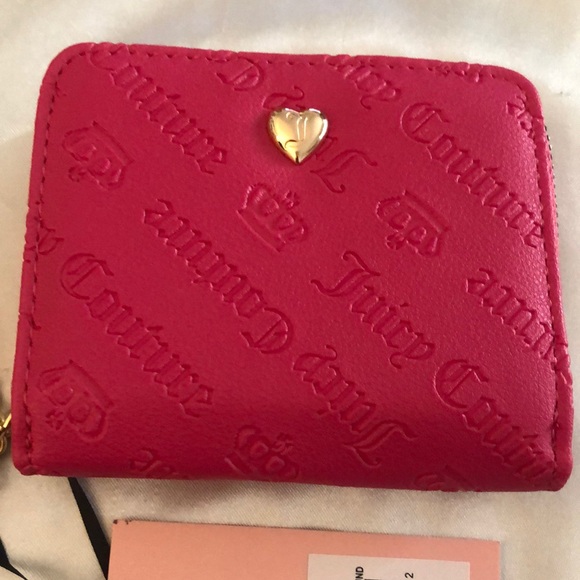 Juicy Couture Pink Flash Not Your Babe Small Zip Around Bifold Wallet NWT - Picture 7 of 16